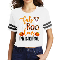 Leopard Faboolous Principal Spooky Principal Halloween Vibes T Shirt Scorecard Crop Tee | Artistshot