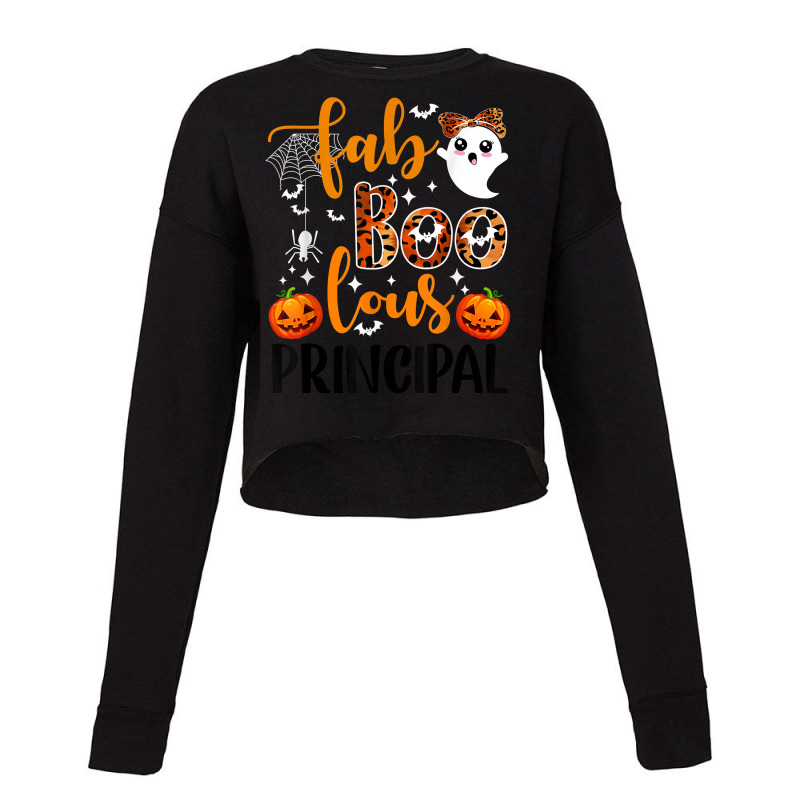 Leopard Faboolous Principal Spooky Principal Halloween Vibes T Shirt Cropped Sweater by JahmayaWhittle | Artistshot