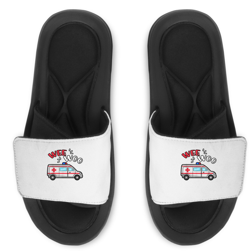 Wee Woo Emt Ambulance Responder Emergency Medical Technician T Shirt Slide Sandal | Artistshot