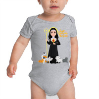 Womens St Gertrude Patron Saint Of Cats Lovers Great Nivelles V Neck T Baby Bodysuit | Artistshot