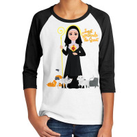 Womens St Gertrude Patron Saint Of Cats Lovers Great Nivelles V Neck T Youth 3/4 Sleeve | Artistshot