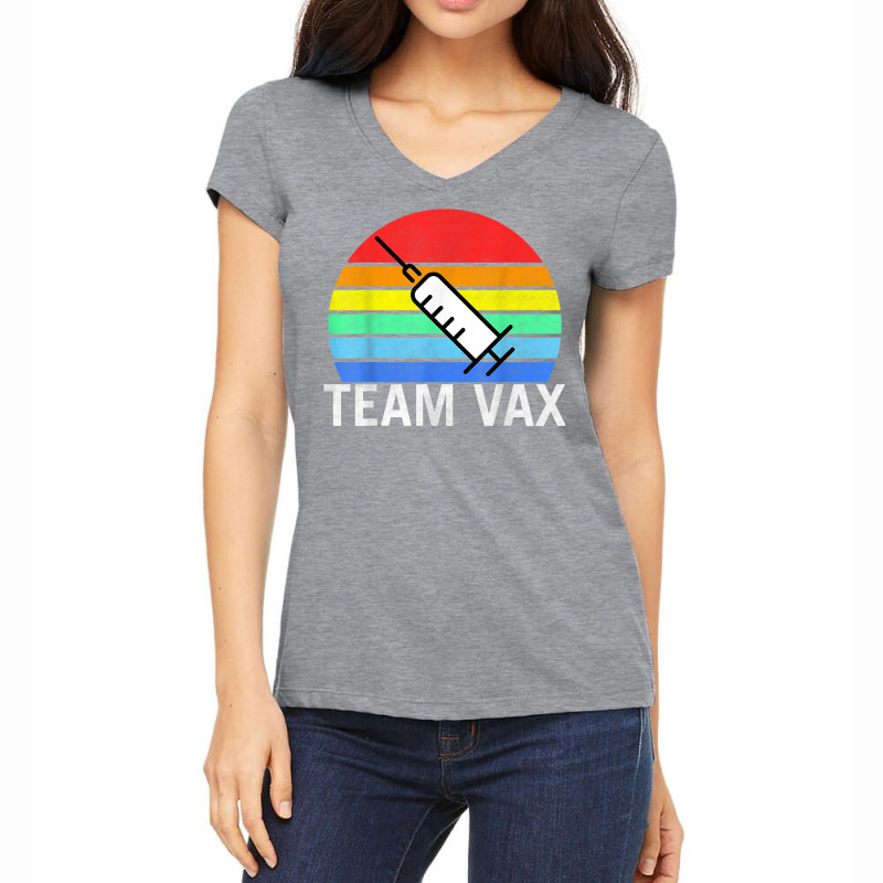 Team Vaccine Pro Vaccine Vaccination Retro Vintage T Shirt Women's V-Neck T-Shirt by KretschmerBridge | Artistshot