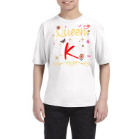 Queen Letter K Initial Name Cute Letter K Flowers Alphapet T Shirt Youth Tee | Artistshot