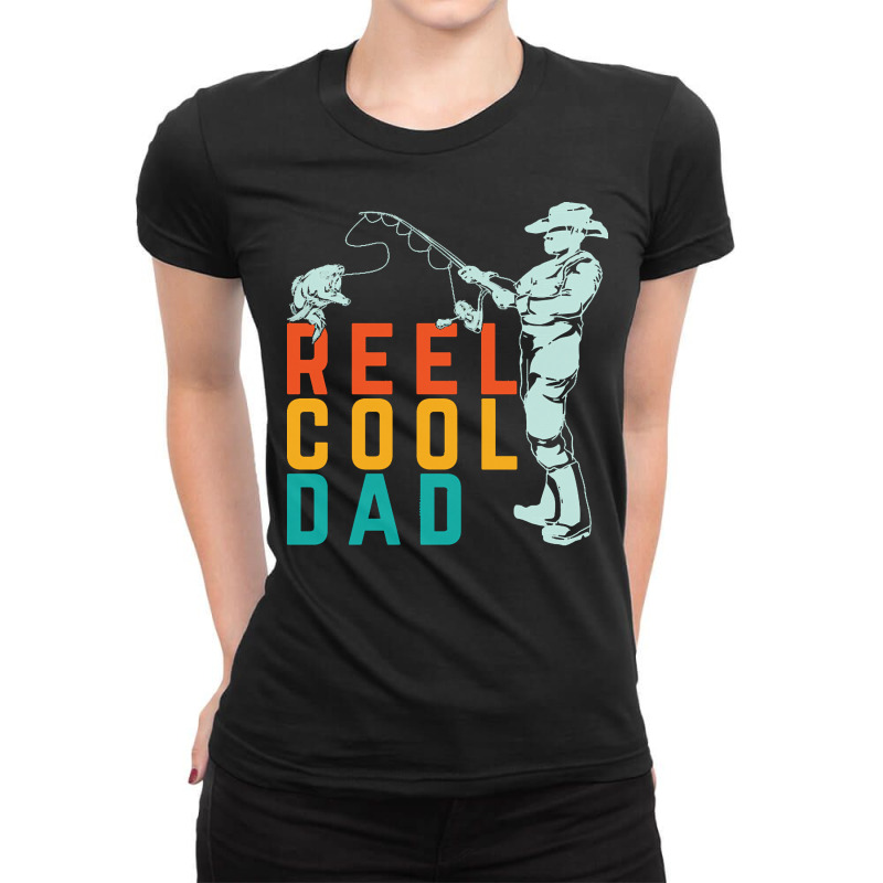 Fishing T  Shirt Retro Fisher Angle Fish Cool Dad Funny Fishing T  Shi Ladies Fitted T-Shirt by darrengorczany780 | Artistshot