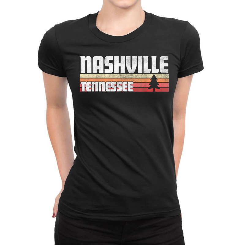 Nashville Tennessee Tn Gift Retro Style Vintage 70s 80s 90s T Shirt Ladies Fitted T-Shirt by AakritiRosek1997 | Artistshot