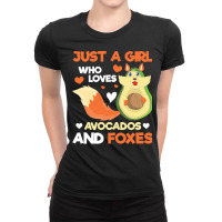 Fox T  Shirt Cute Forest Animal Just A Girl Who Loves Avocados And Fox Ladies Fitted T-shirt | Artistshot