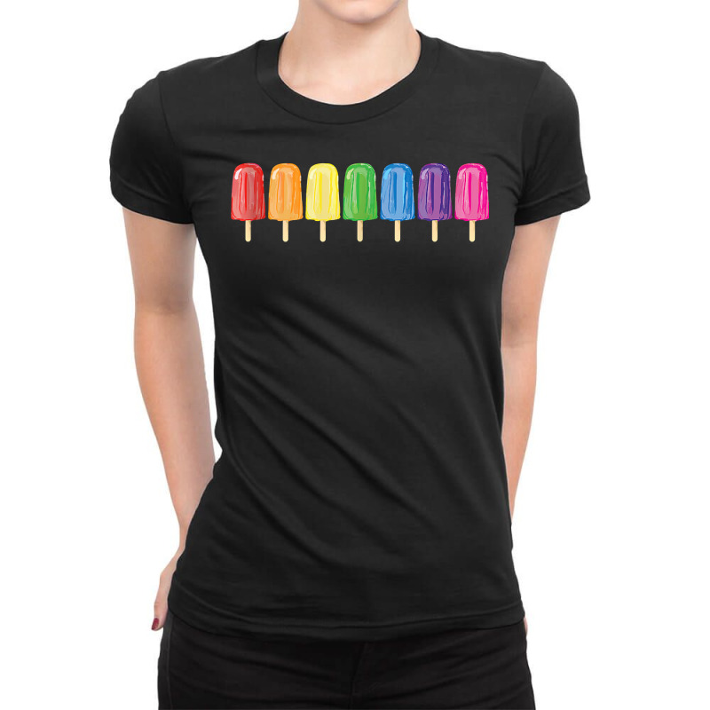 Gay Pride Parade Lgbtqia Rainbow Popsicles Tank Top Ladies Fitted T-Shirt by naythendeters2000 | Artistshot