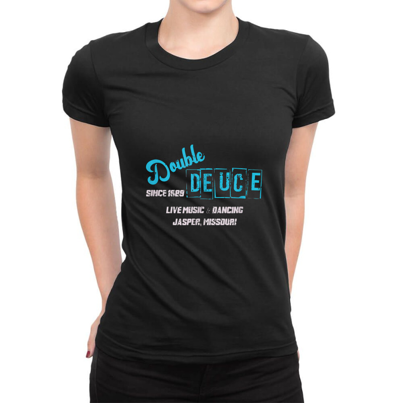 Retro 80s Double Deuce Roadhouse Ladies Fitted T-Shirt by zuzumanin | Artistshot