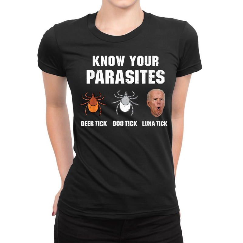 Know Your Parasites   Anti Joe Biden T Shirt Ladies Fitted T-Shirt by naythendeters2000 | Artistshot