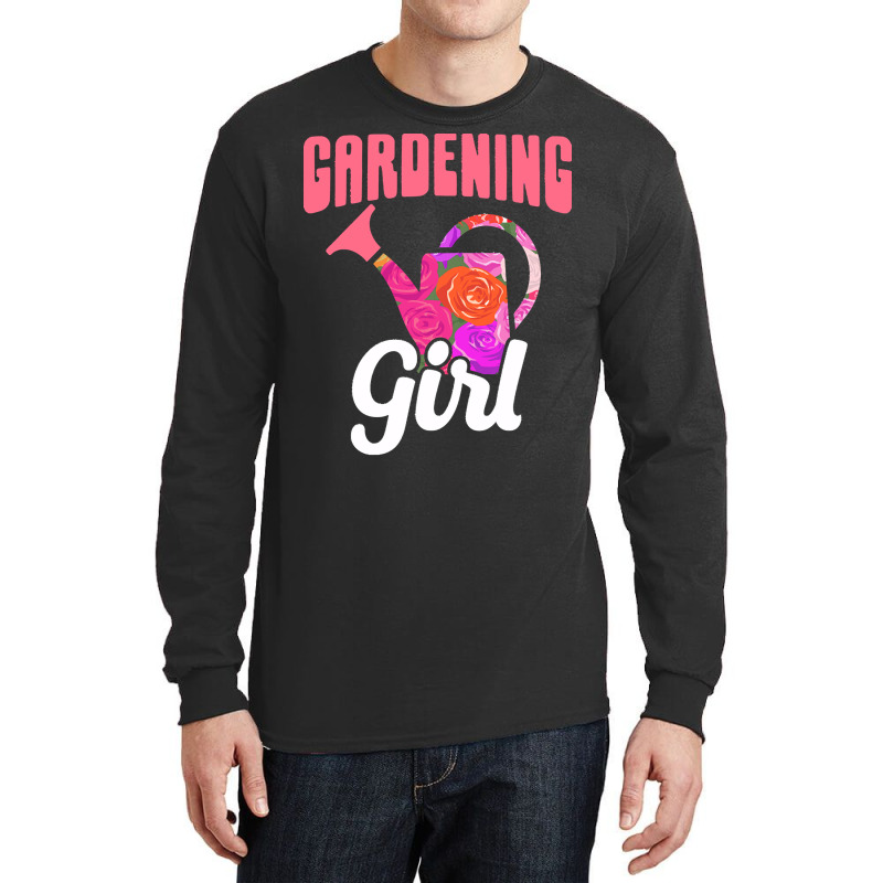 Gardener T  Shirt Gardening Girl Watering Can Nature Plants Flowers Ga Long Sleeve Shirts | Artistshot