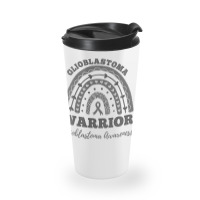 Womens Glioblastoma Warrior Glioblastoma Awareness Rainbow V Neck T Sh Travel Mug | Artistshot