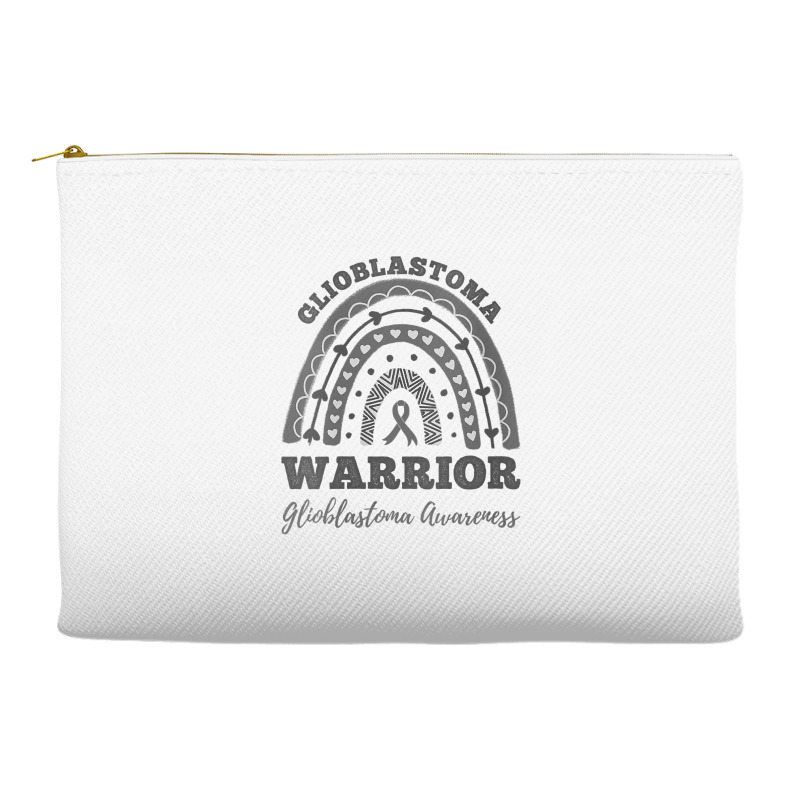 Womens Glioblastoma Warrior Glioblastoma Awareness Rainbow V Neck T Sh Accessory Pouches | Artistshot