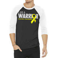 Womens I Am A Warrior Ewings Sarcoma Cancer Awareness Month Support V 3/4 Sleeve Shirt | Artistshot