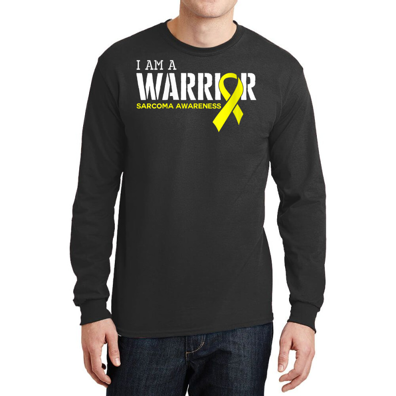 Womens I Am A Warrior Ewings Sarcoma Cancer Awareness Month Support V Long Sleeve Shirts | Artistshot