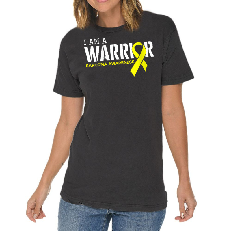 Womens I Am A Warrior Ewings Sarcoma Cancer Awareness Month Support V Vintage T-shirt | Artistshot