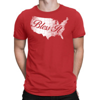 Bless It Usa Map 4th Of Jully T-shirt | Artistshot