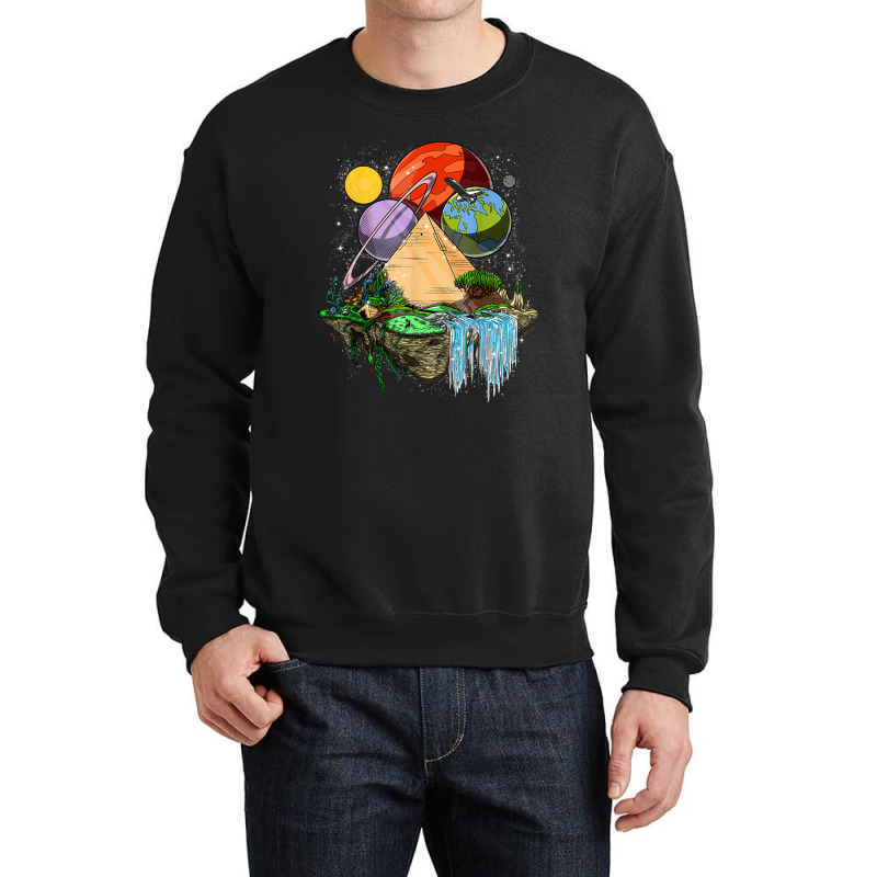 Planets And Pyramids Crewneck Sweatshirt | Artistshot