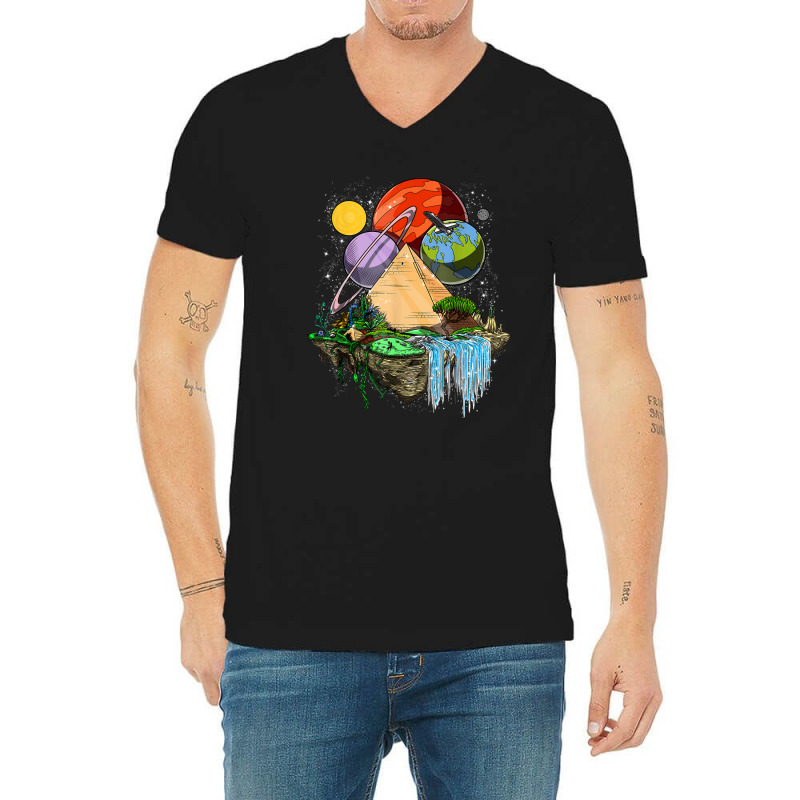 Planets And Pyramids V-neck Tee | Artistshot