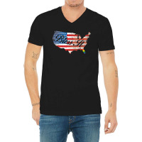 Bless It Usa Map 4th Of Jully Orlando Strong Pride V-neck Tee | Artistshot