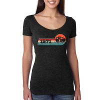 Camping Rv Camper Vintage Born 1971 Birthday Caravan Trailer T Shirt Women's Triblend Scoop T-shirt | Artistshot