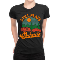 Camping Still Plays Outside Caravan Rv Trailer Tank Top Ladies Fitted T-shirt | Artistshot