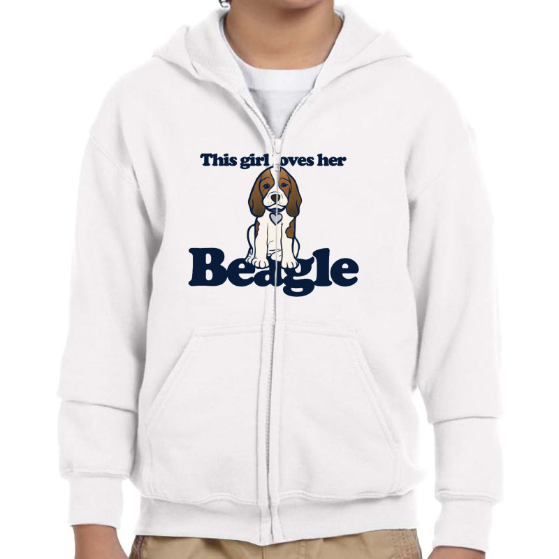 This Girl Loves Her Beagle Youth Zipper Hoodie | Artistshot