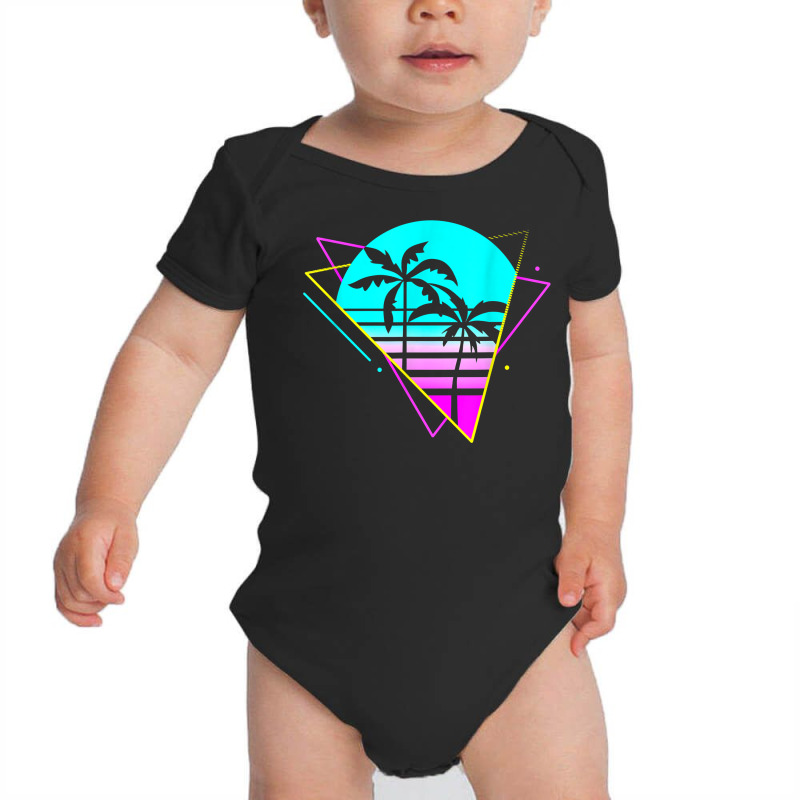 Vaporwave Aesthetic. Vintage Palm Paradise. Retro Palm Tree T Shirt Baby Bodysuit by saldeenshakir | Artistshot