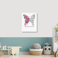 Womens Pink Butterfly I Am The Storm Breast Cancer Warrior T Shirt Portrait Canvas Print | Artistshot