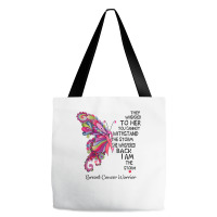 Womens Pink Butterfly I Am The Storm Breast Cancer Warrior T Shirt Tote Bags | Artistshot