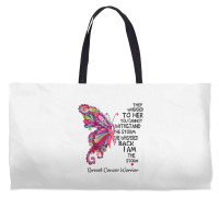 Womens Pink Butterfly I Am The Storm Breast Cancer Warrior T Shirt Weekender Totes | Artistshot