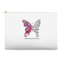 Womens Pink Butterfly I Am The Storm Breast Cancer Warrior T Shirt Accessory Pouches | Artistshot