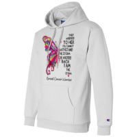 Womens Pink Butterfly I Am The Storm Breast Cancer Warrior T Shirt Champion Hoodie | Artistshot