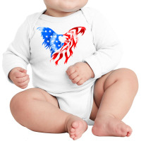 Tie Dye Bald Eagle American Flag Patriotic Happy 4th Of July T Shirt Long Sleeve Baby Bodysuit | Artistshot