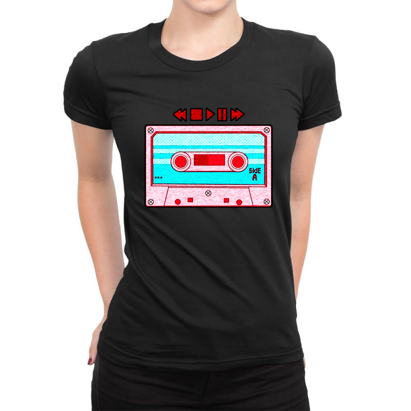 Cassette Music Tape Ladies Fitted T-Shirt by zig street | Artistshot