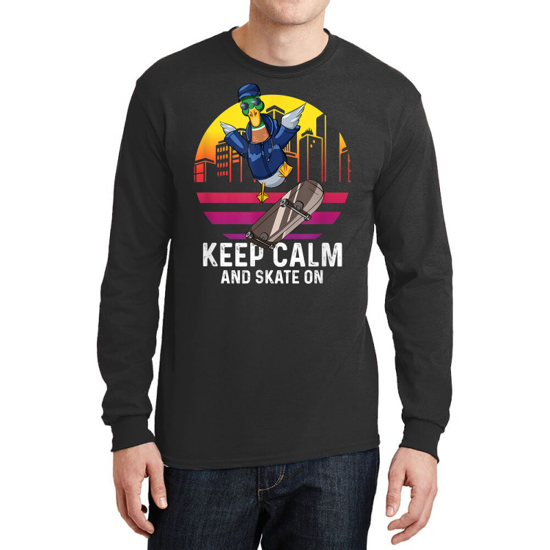 Duck Skater Skate On Longboard Skateboard Halfpipe Skating T Shirt Long Sleeve Shirts | Artistshot