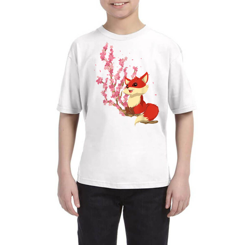 Forest Animal Lover Sakura Cherry Blossom Wildlife Fox T Shirt Youth Tee by ebertfran1985 | Artistshot