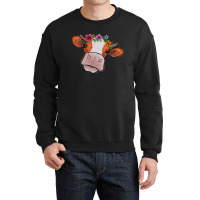 Cow With Flowers Crewneck Sweatshirt | Artistshot