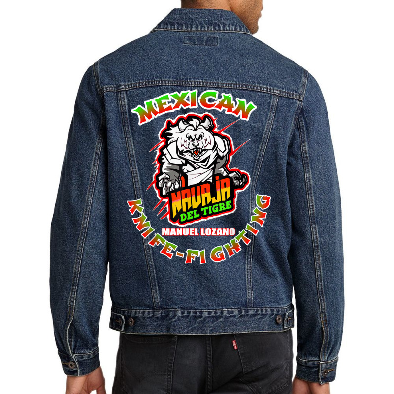 Manuel Lozano's Mexican Knife Fighting Navaja Del Tigre T Shirt Men Denim Jacket by naythendeters2000 | Artistshot