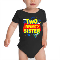 Sister Two Infinity And Beyond Birthday Decorations 2nd Bday T Shirt Baby Bodysuit | Artistshot