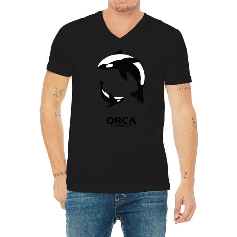 Orca Family V-neck Tee | Artistshot