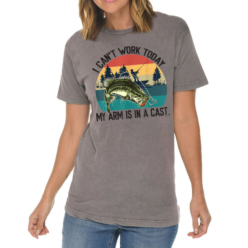 Mens I Can't Work Today, My Arm Is In A Cast, Fishing Vintage T Shirt Vintage T-shirt | Artistshot