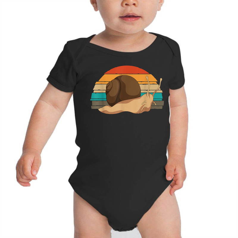 Garden Animal Snail Lover Retro Gastropod Snail T Shirt Baby Bodysuit by JahmayaWhittle | Artistshot