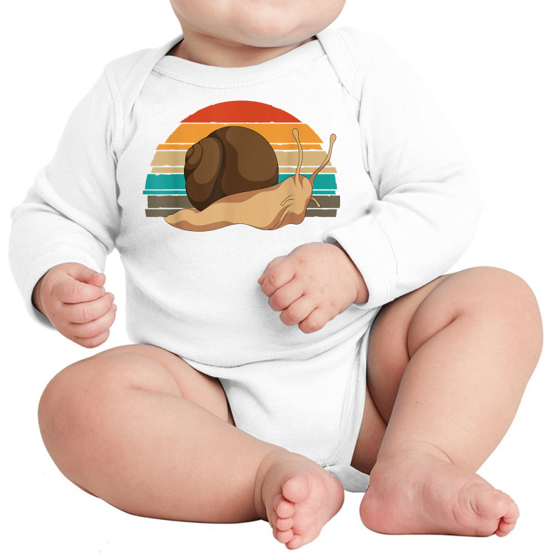 Garden Animal Snail Lover Retro Gastropod Snail T Shirt Long Sleeve Baby Bodysuit by JahmayaWhittle | Artistshot