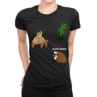 Sloth And Turtle Snail Running T Shirt Ladies Fitted T-shirt | Artistshot