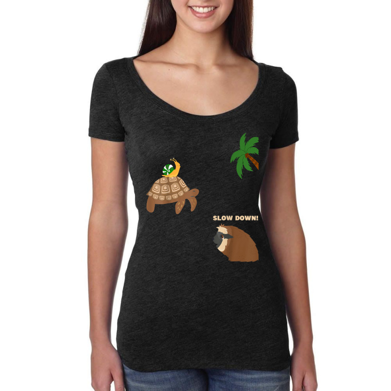 Sloth And Turtle Snail Running T Shirt Women's Triblend Scoop T-shirt by Smykowskicalob1991 | Artistshot