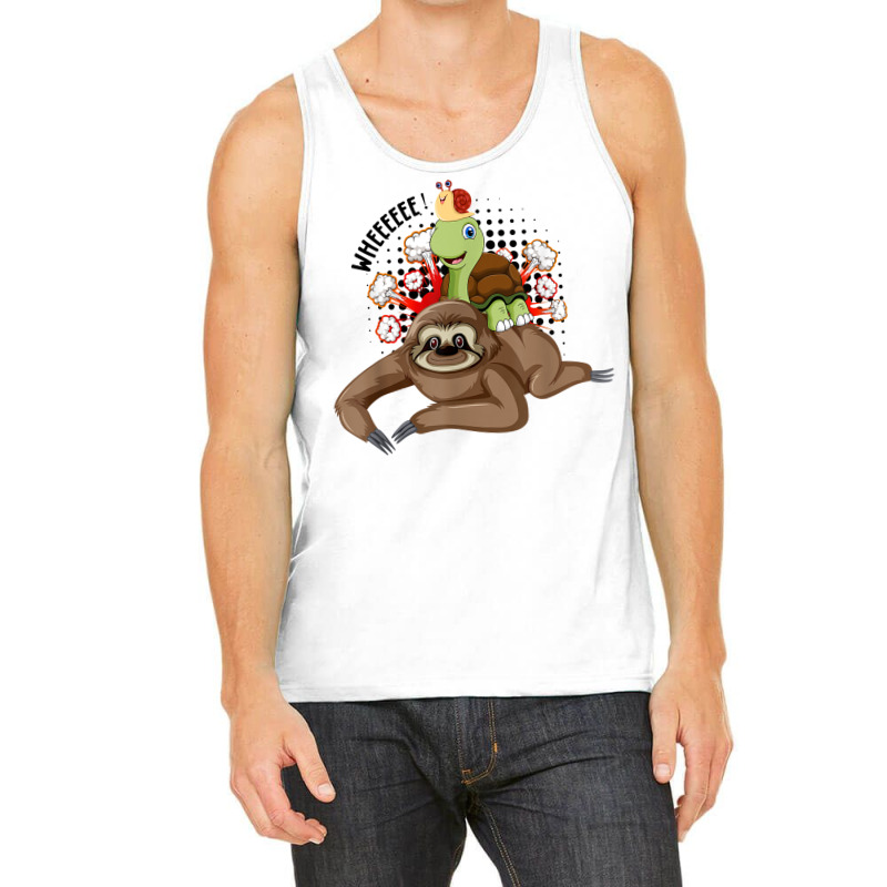 Sloth Turtle Snail Piggybacked Cute Running Wild Animal Gift T Shirt Tank Top by Smykowskicalob1991 | Artistshot