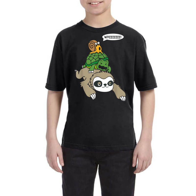 Wheeee! Sloth Turtle Snail Funny Animal Lover Running Tee T Shirt Youth Tee by jermonmccline | Artistshot