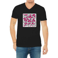 Girly Modern Blush Pink White Gold Floral Illustrations 28356883 V-neck Tee | Artistshot