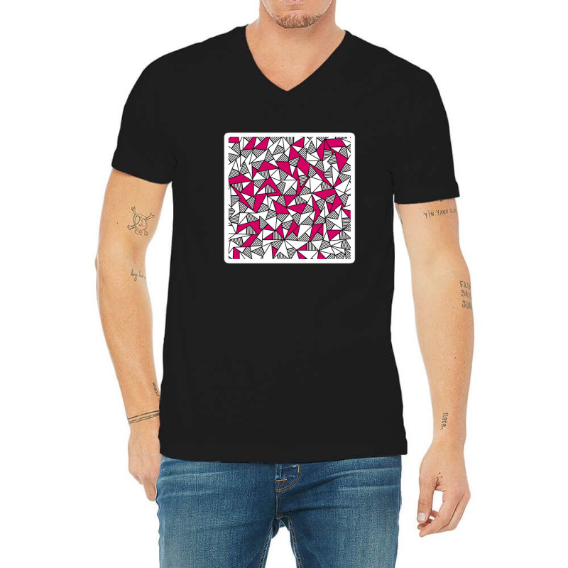 Girly Modern Blush Pink White Gold Floral Illustrations 28356883 V-Neck Tee by izank2 | Artistshot