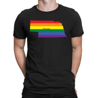 Nebraska Rainbow Flag T-shirt | Artistshot